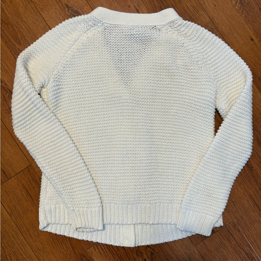 Talbots Ivory Chunky Knit Button-Up Cardigan Coastal Grandma Sweater Size Small. - Picture 2 of 8